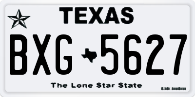 TX license plate BXG5627
