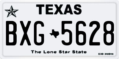TX license plate BXG5628