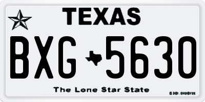 TX license plate BXG5630