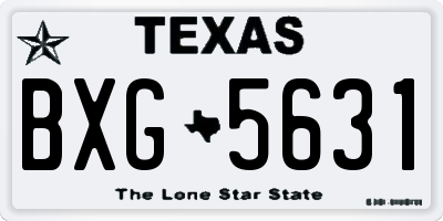TX license plate BXG5631