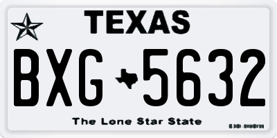TX license plate BXG5632
