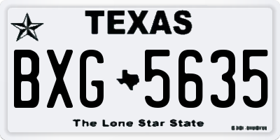 TX license plate BXG5635
