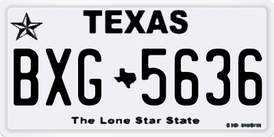 TX license plate BXG5636