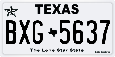 TX license plate BXG5637