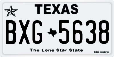 TX license plate BXG5638