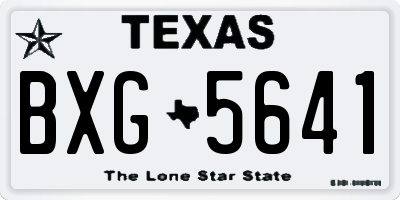 TX license plate BXG5641
