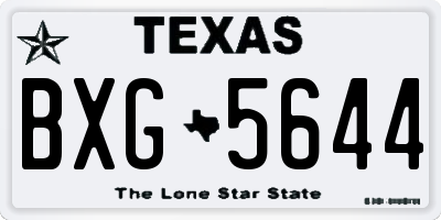 TX license plate BXG5644