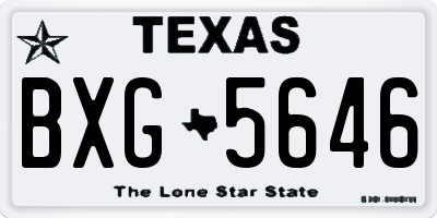 TX license plate BXG5646