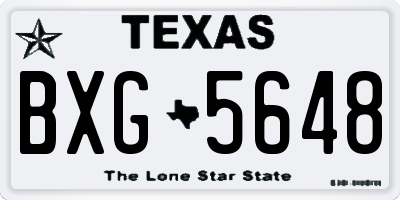 TX license plate BXG5648