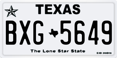 TX license plate BXG5649