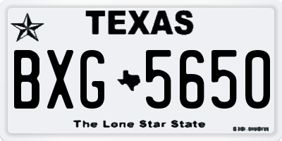 TX license plate BXG5650