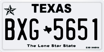 TX license plate BXG5651
