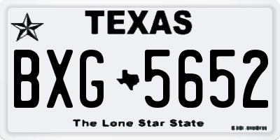 TX license plate BXG5652