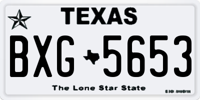 TX license plate BXG5653