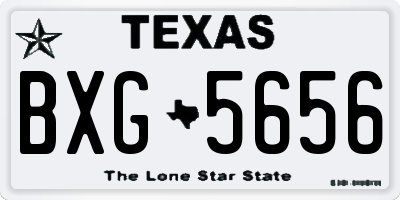 TX license plate BXG5656