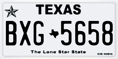 TX license plate BXG5658