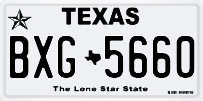 TX license plate BXG5660