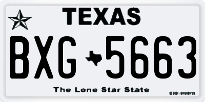 TX license plate BXG5663