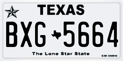 TX license plate BXG5664