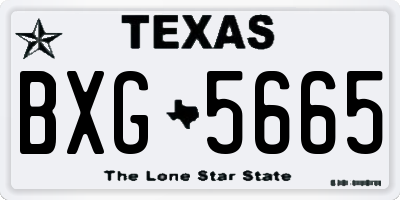 TX license plate BXG5665
