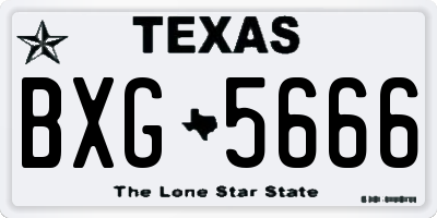 TX license plate BXG5666