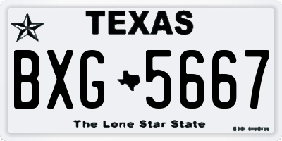 TX license plate BXG5667