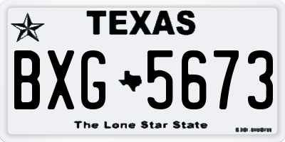 TX license plate BXG5673