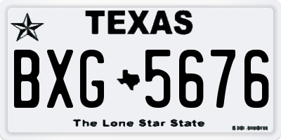 TX license plate BXG5676