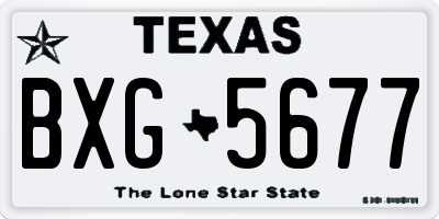 TX license plate BXG5677