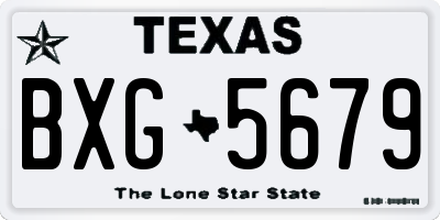 TX license plate BXG5679