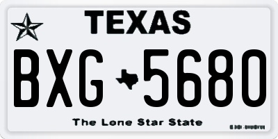 TX license plate BXG5680