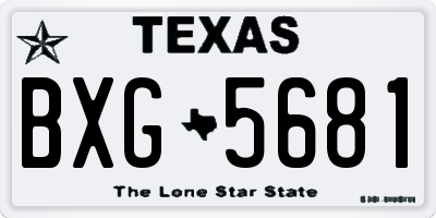 TX license plate BXG5681