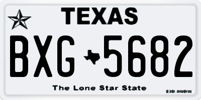 TX license plate BXG5682