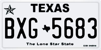 TX license plate BXG5683