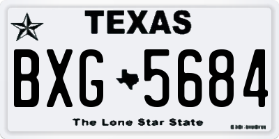 TX license plate BXG5684