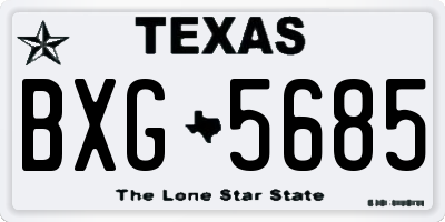 TX license plate BXG5685