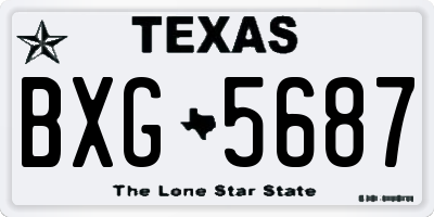 TX license plate BXG5687
