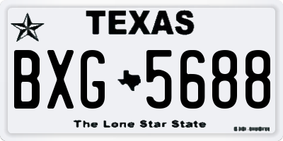 TX license plate BXG5688