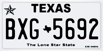 TX license plate BXG5692