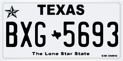 TX license plate BXG5693