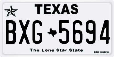 TX license plate BXG5694