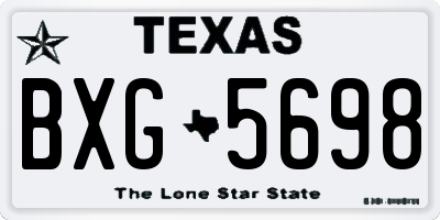 TX license plate BXG5698