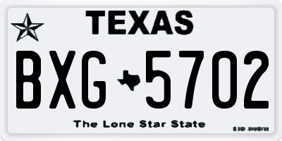 TX license plate BXG5702