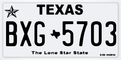 TX license plate BXG5703