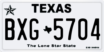 TX license plate BXG5704