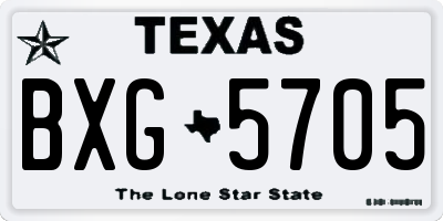 TX license plate BXG5705