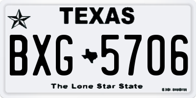 TX license plate BXG5706
