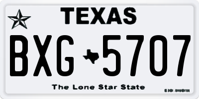 TX license plate BXG5707