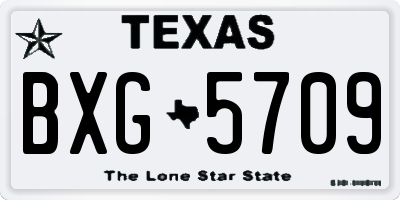 TX license plate BXG5709
