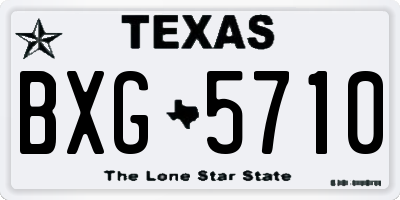 TX license plate BXG5710